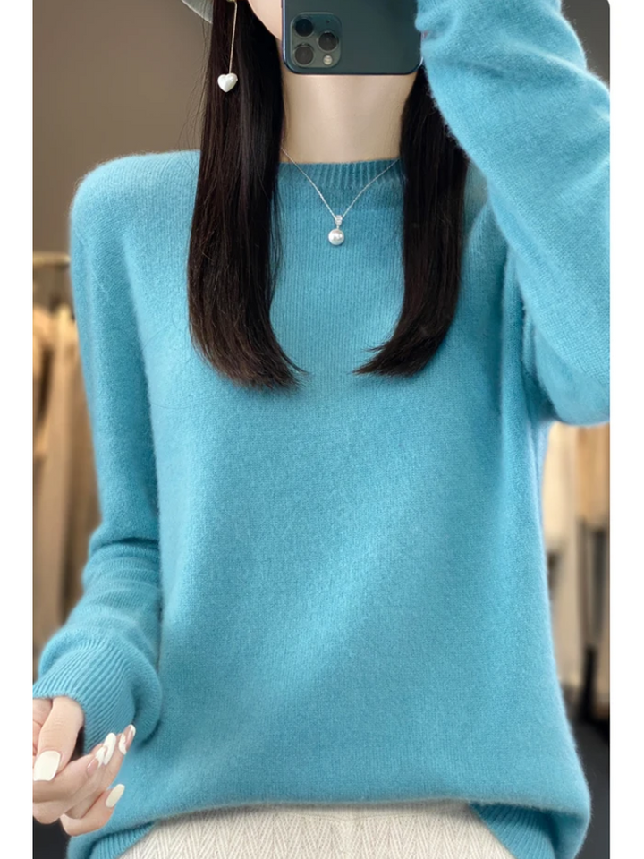Eleganter Damen Strickpullover mit Rundhals (6)