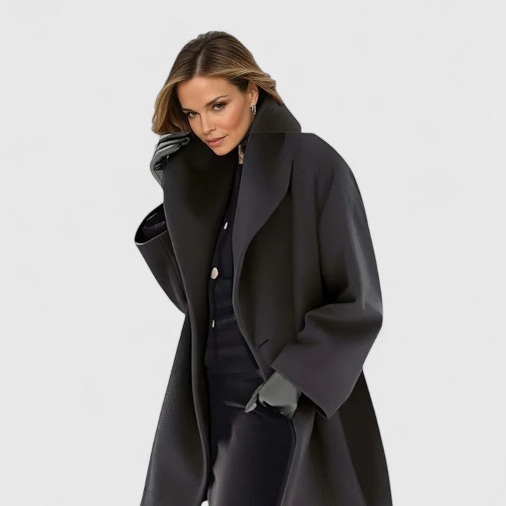 Eleganter Damen Wintermantel für jeden Tag in Schwarz