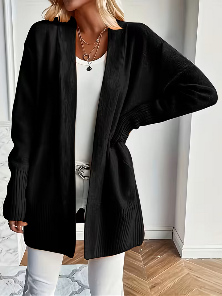 Eleganter fließender Cardigan zum Überziehen in Schwarz
