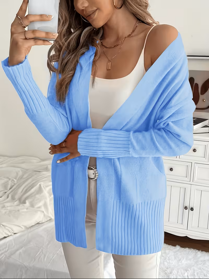 Eleganter fließender Cardigan zum Überziehen in Vibrant Blue