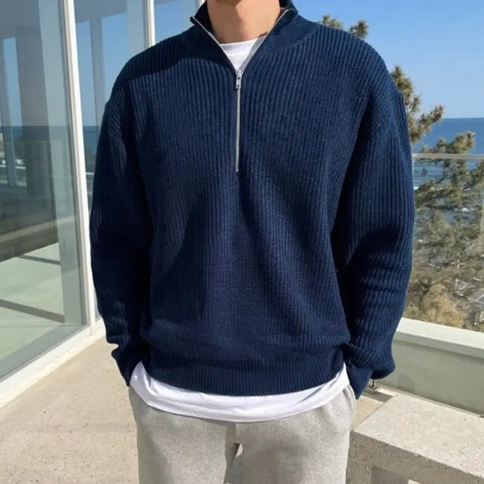 Eleganter Herrenpullover mit Half-Zip (2)