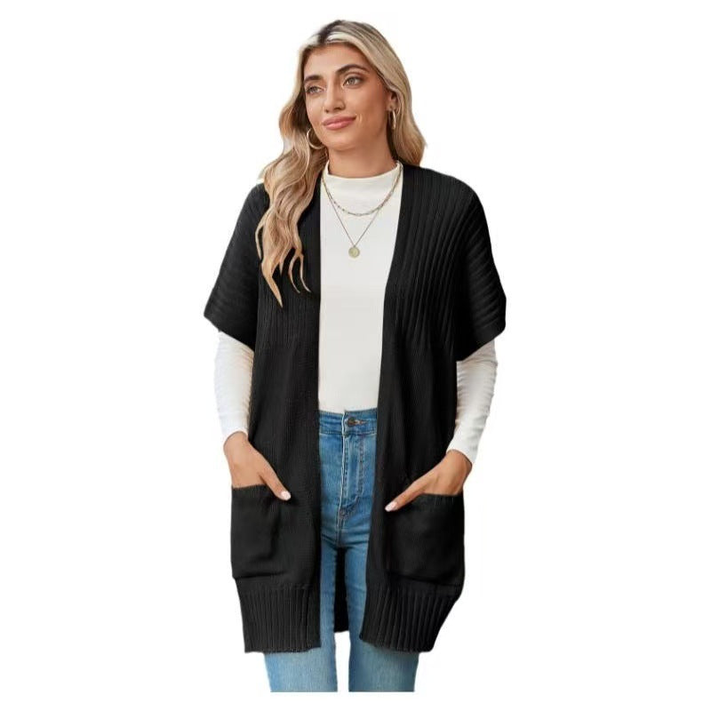 Eleganter Offener Cardigan in Schwarz