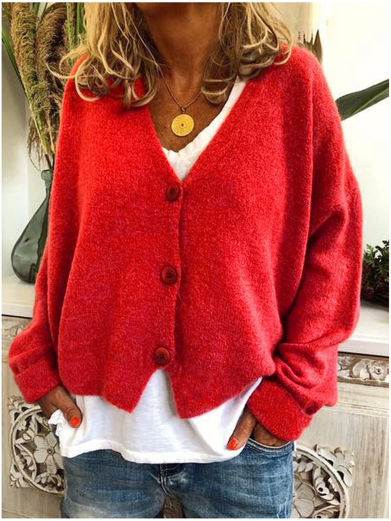 Eleganter Wohlfühl-Cardigan in Rot