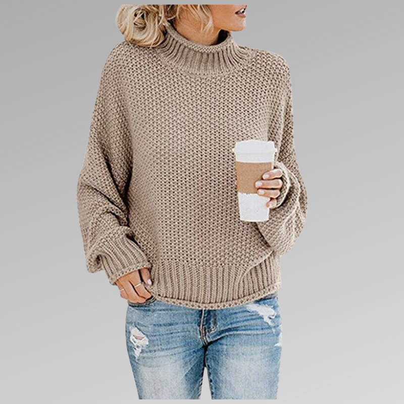 Eleganter zeitloser Pullover für Damen im Herbst in Beige