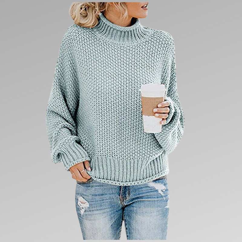 Eleganter zeitloser Pullover für Damen im Herbst in Blau