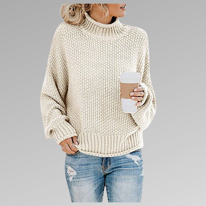 Eleganter zeitloser Pullover für Damen im Herbst in Weiß
