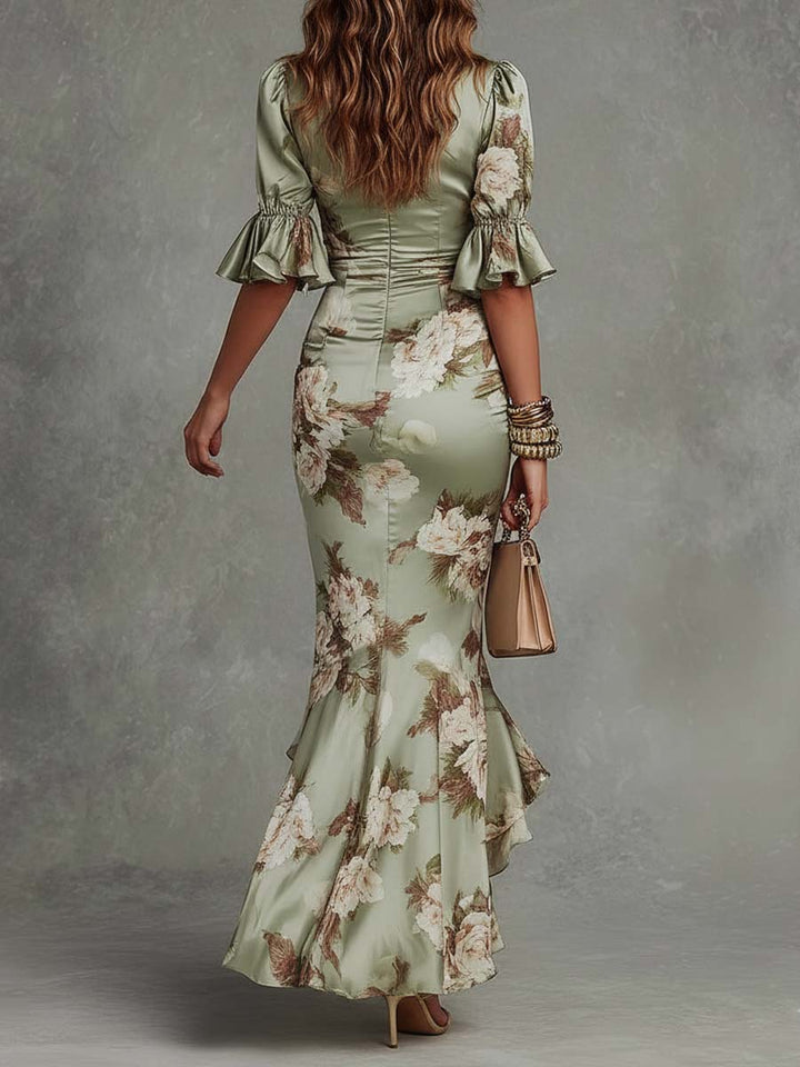 Elegantes Damen Abendkleid Maxi im Herbst (3)