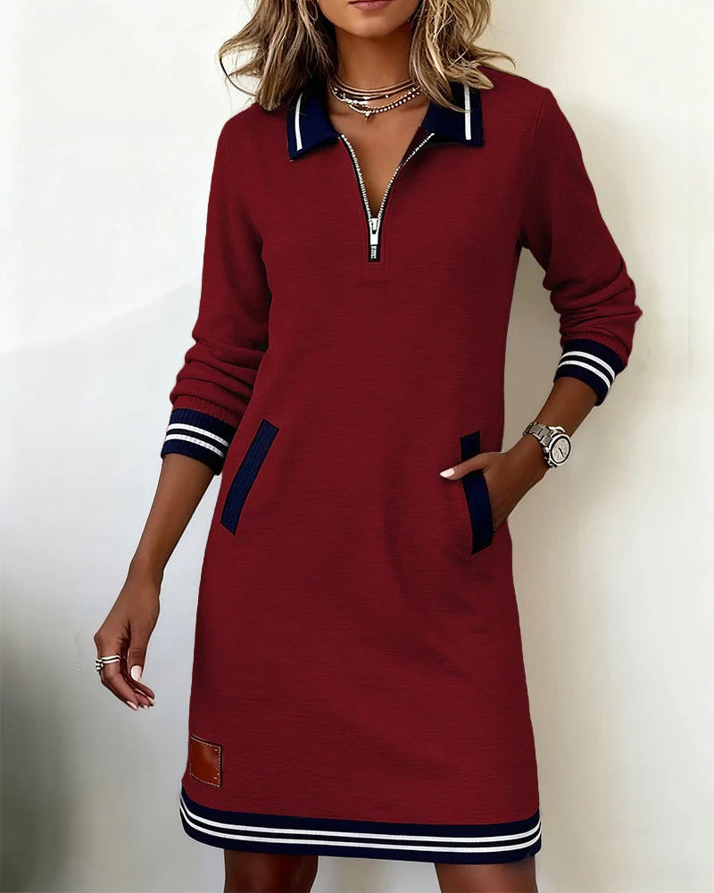 Elegantes Damen Baumwoll Abendkleid mit Langärmeln (10)