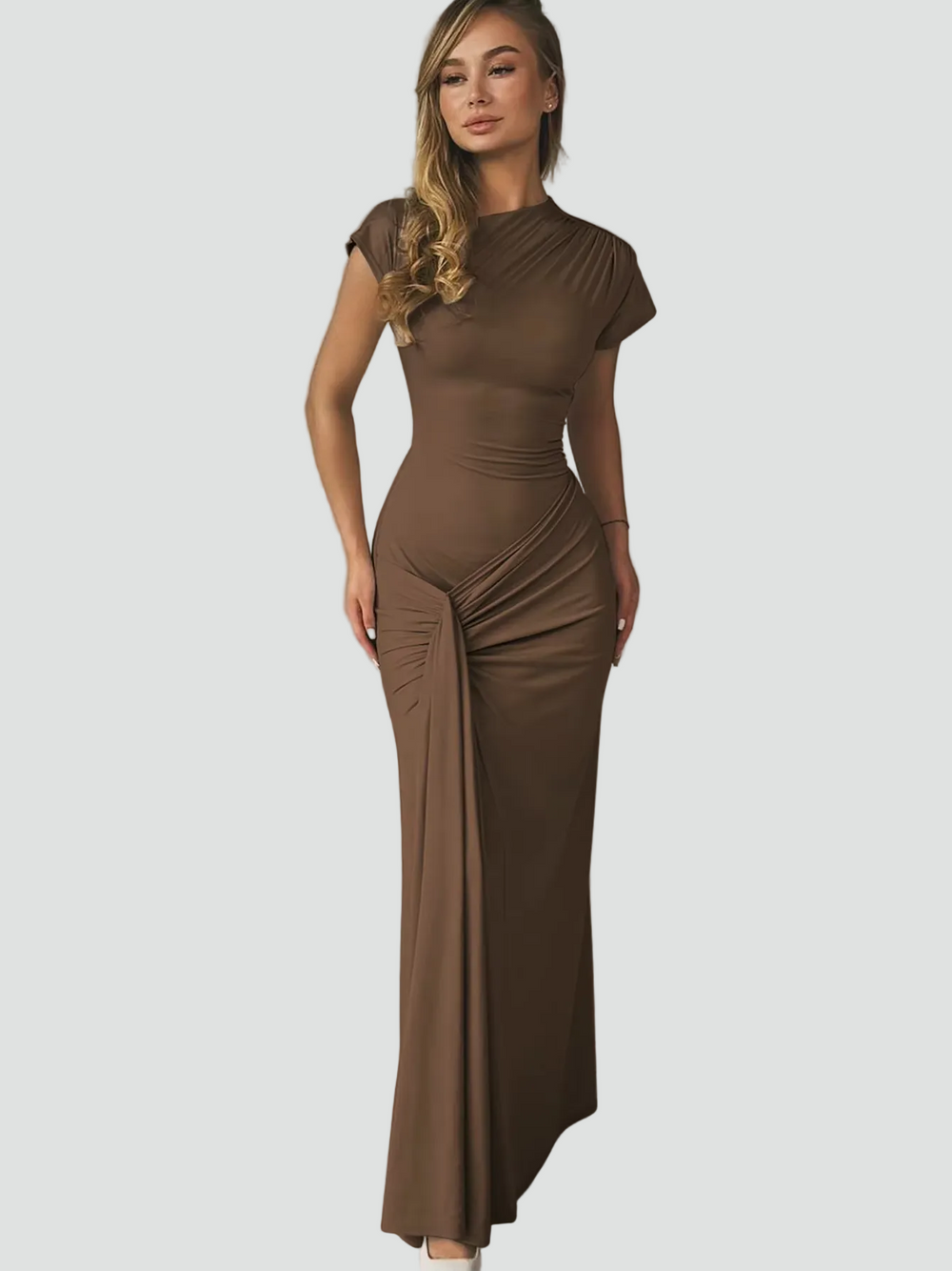 Elegantes Damen Cocktailkleid Maxilänge für Feiern (2)