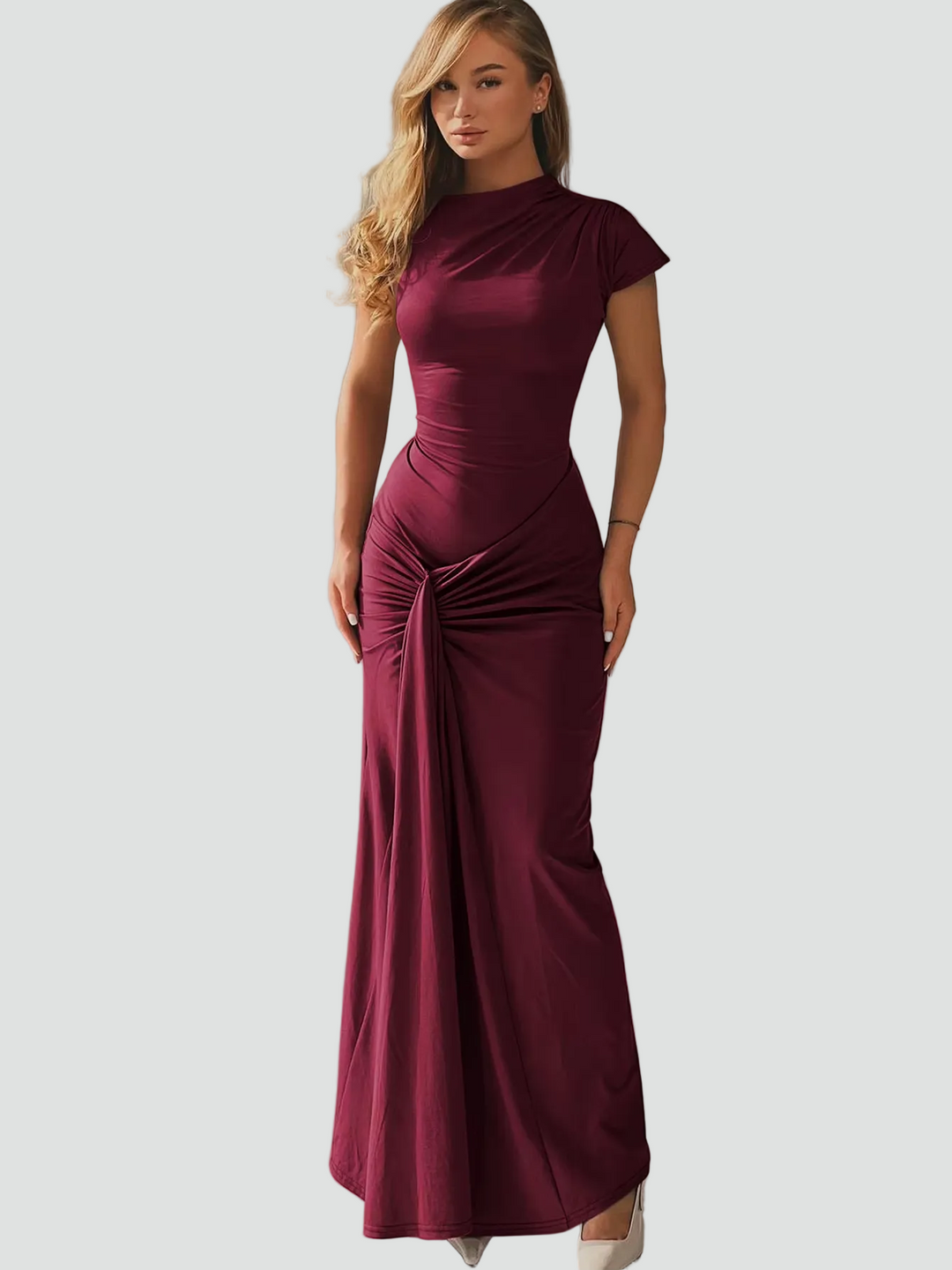 Elegantes Damen Cocktailkleid Maxilänge für Feiern in Rode wijn