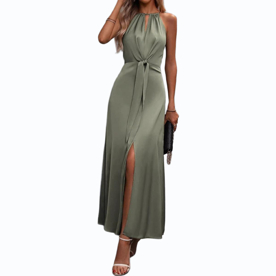 Elegantes Damen Maxikleid mit fließendem Wickeltop für Hochzeitsgäste im warmen Sommer (4)