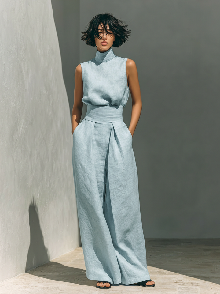 Elegantes Damen Sommer-Set in Hellblau