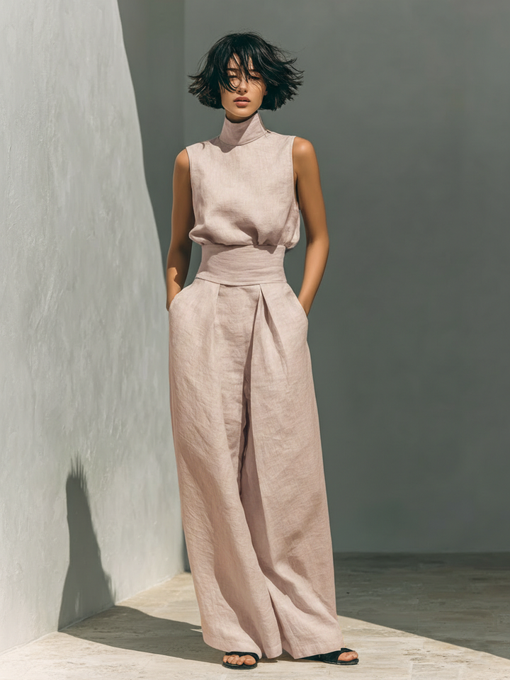 Elegantes Damen Sommer-Set in Hellrosa