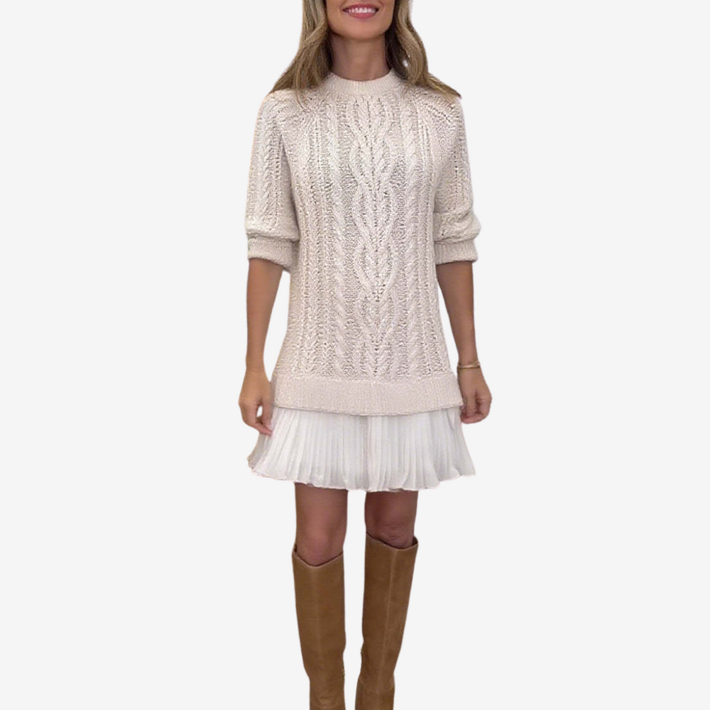 Elegantes Damen Strickkleid für den Herbst (2)