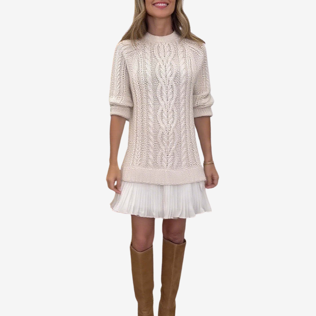 Elegantes Damen Strickkleid für den Herbst (2)