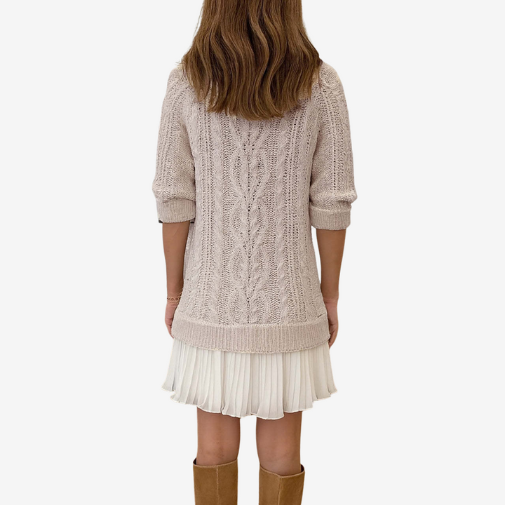 Elegantes Damen Strickkleid für den Herbst (3)