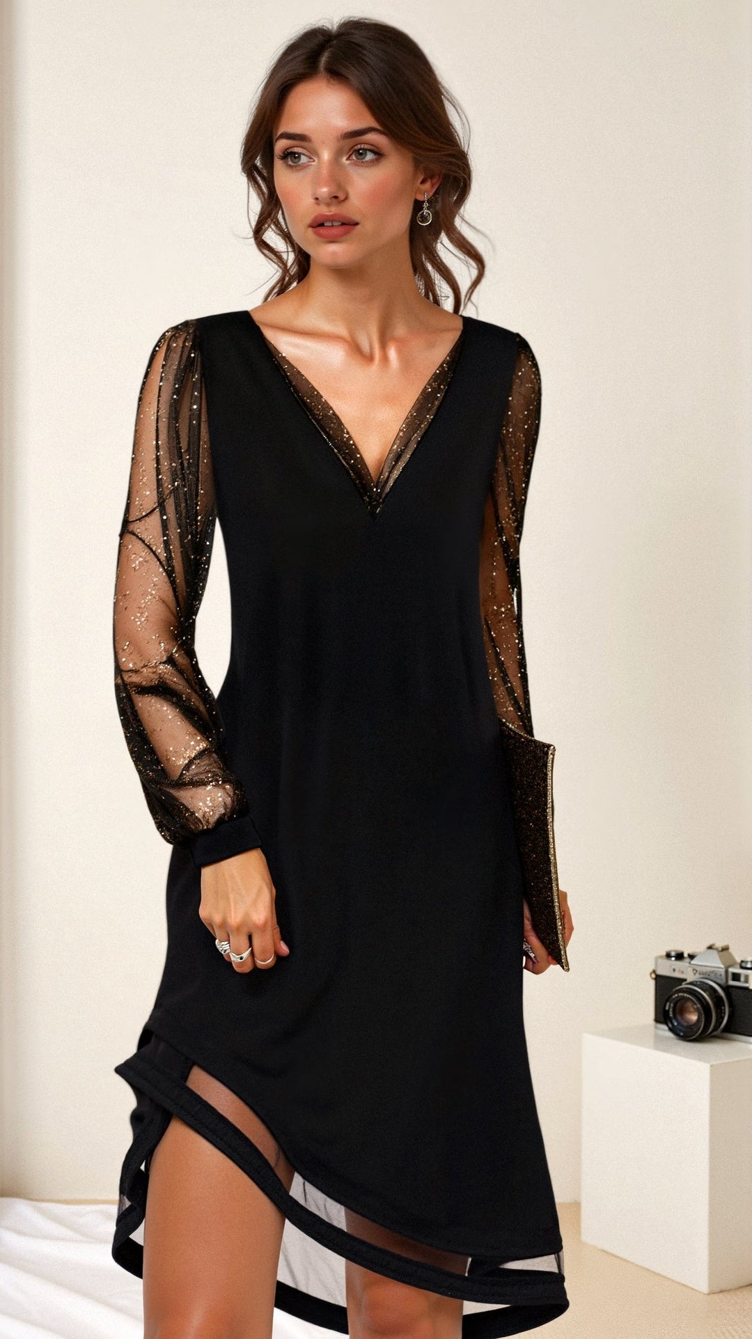 Elegantes Kleid für Damen zum Abendanlass in Schwarz
