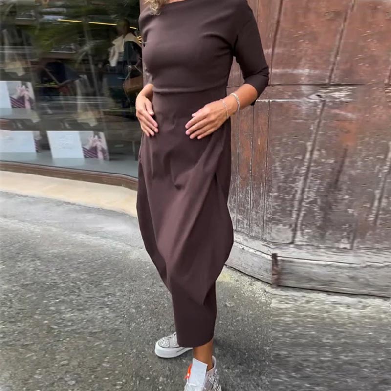 Elegantes Kleid für Hochzeitsgäste in Braun