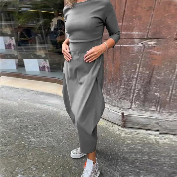Elegantes Kleid für Hochzeitsgäste in Grau