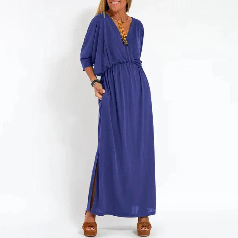 Elegantes Maxikleid für den Herbst in Hellblau