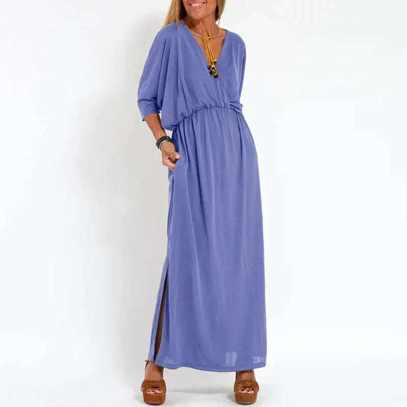 Elegantes Maxikleid für den Herbst in Lila