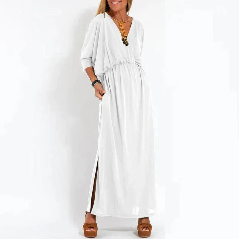 Elegantes Maxikleid für den Herbst in Weiß