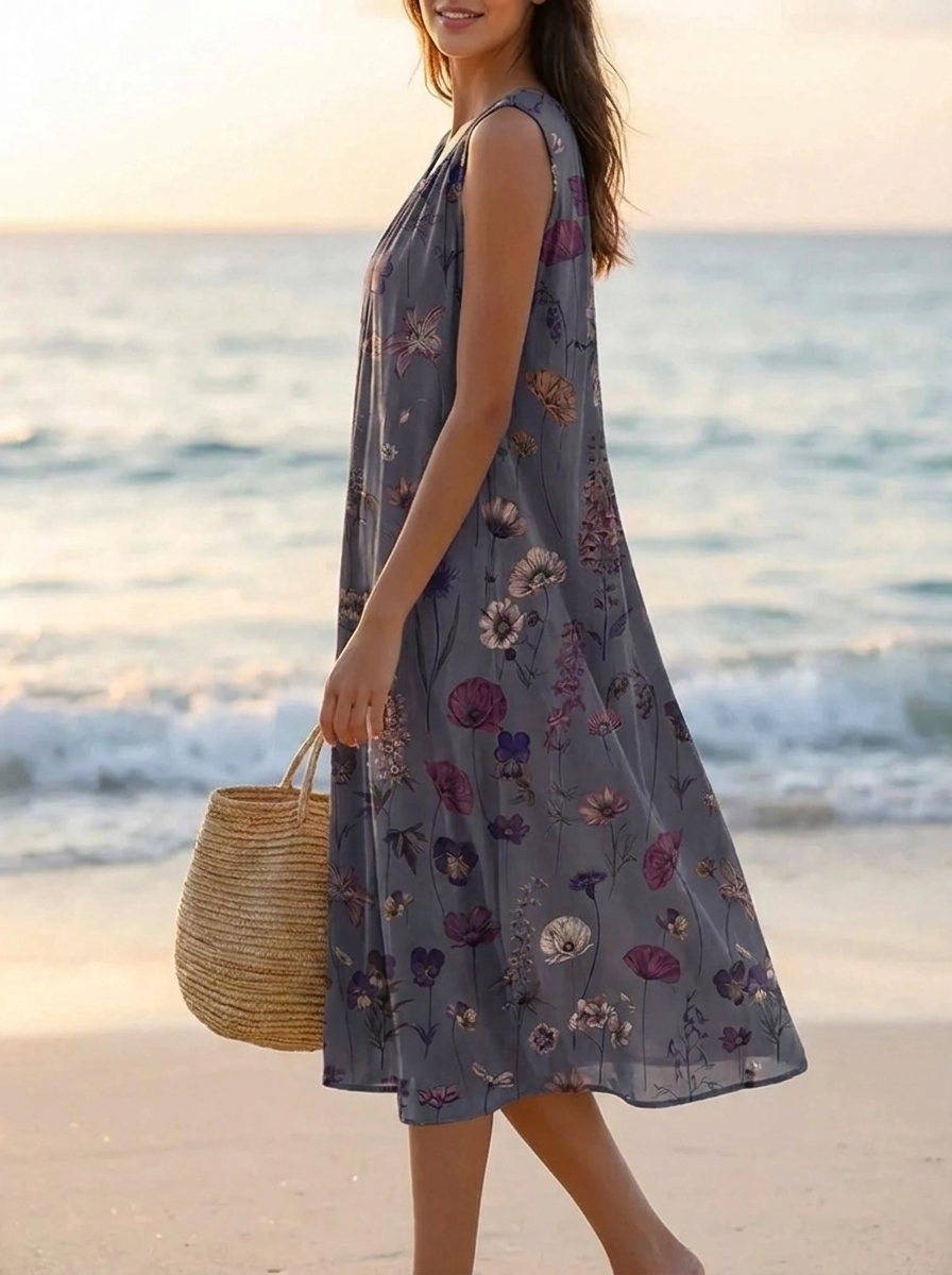 Elegantes Midi-Kleid mit verspieltem Blumendruck (2)