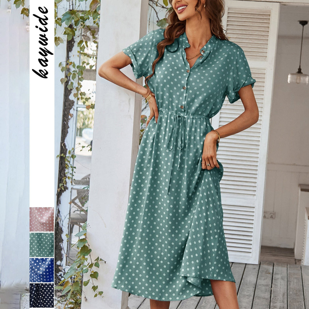 Elegantes Polka-Dot Sommer-Midikleid