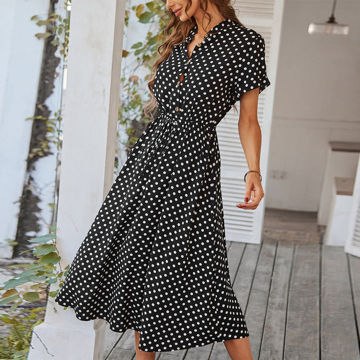 Elegantes Polka-Dot Sommer-Midikleid (3)