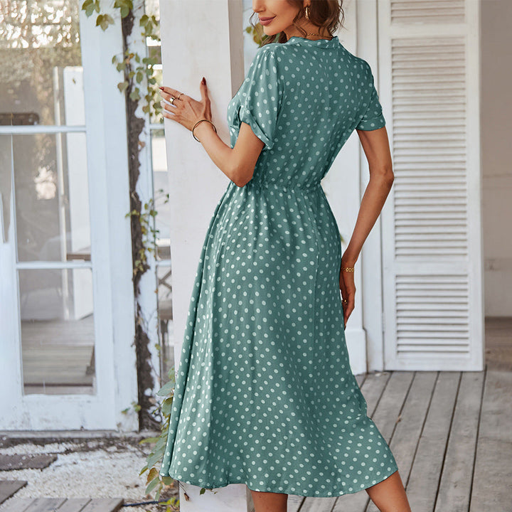 Elegantes Polka-Dot Sommer-Midikleid (4)