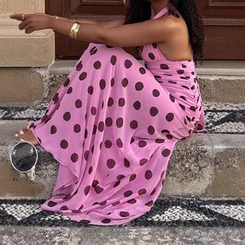 Elegantes Polka-Punkt Maxikleid (3)