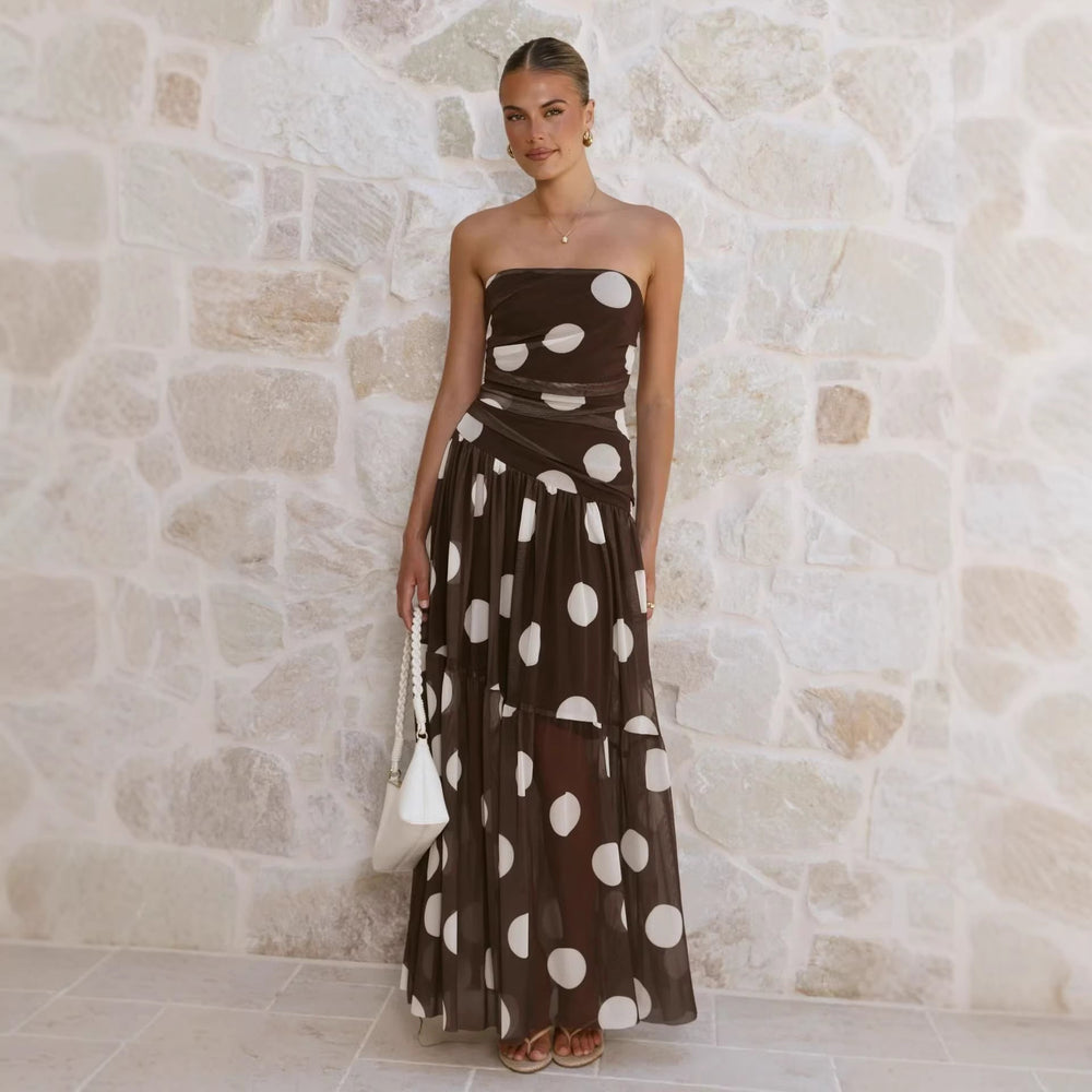 Elegantes Polka-Punkt-Maxikleid für den Sommer (2)