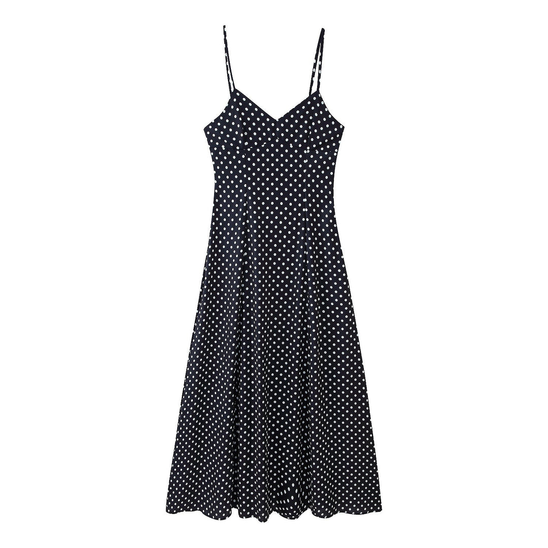 Elegantes Pünktchen-Midikleid in Robe