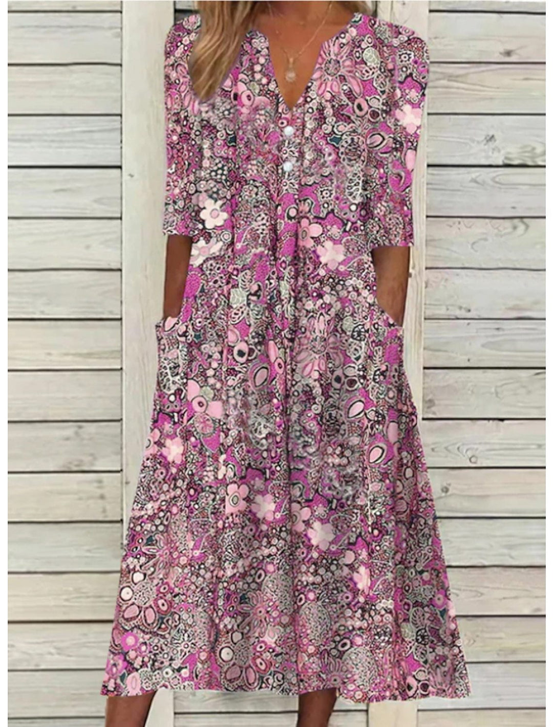 Elegantes Sommerkleid Beach dress in Rosa
