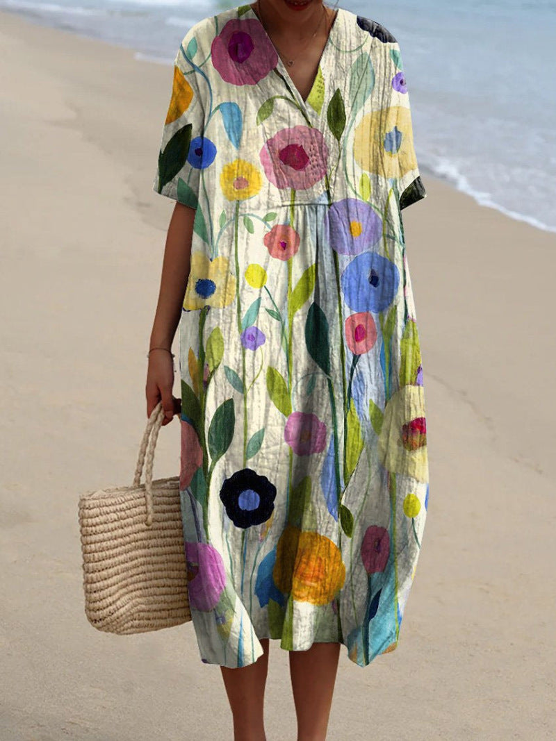 Elegantes Sommerkleid mit Blütenmuster in Veelkleurig gebloemd