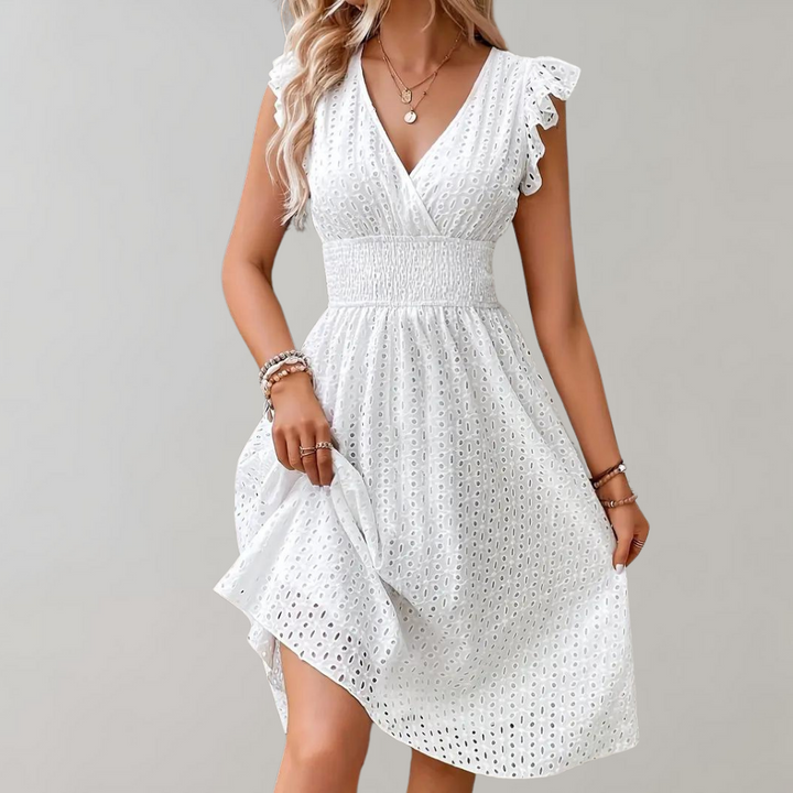 Elegantes weißes Sommerkleid (2)