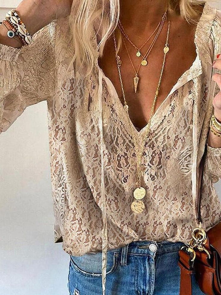 Elena | Weiche Boho-Bluse in Khaki