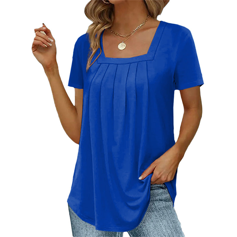 Elsa | Elegante Drapage-Bluse in Blau