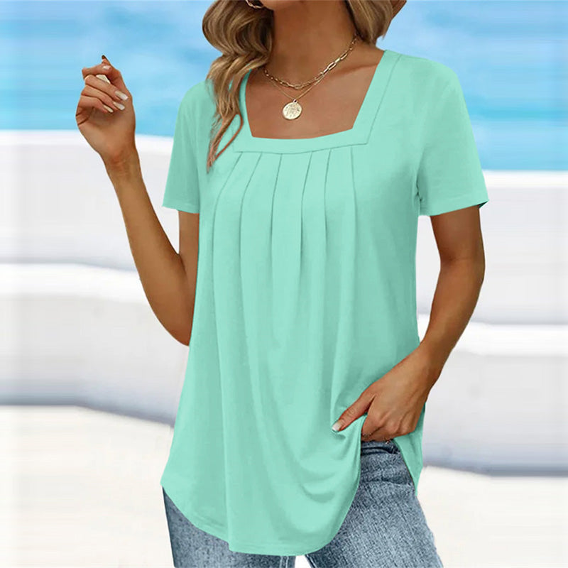 Elsa | Elegante Drapage-Bluse in Mintgrün