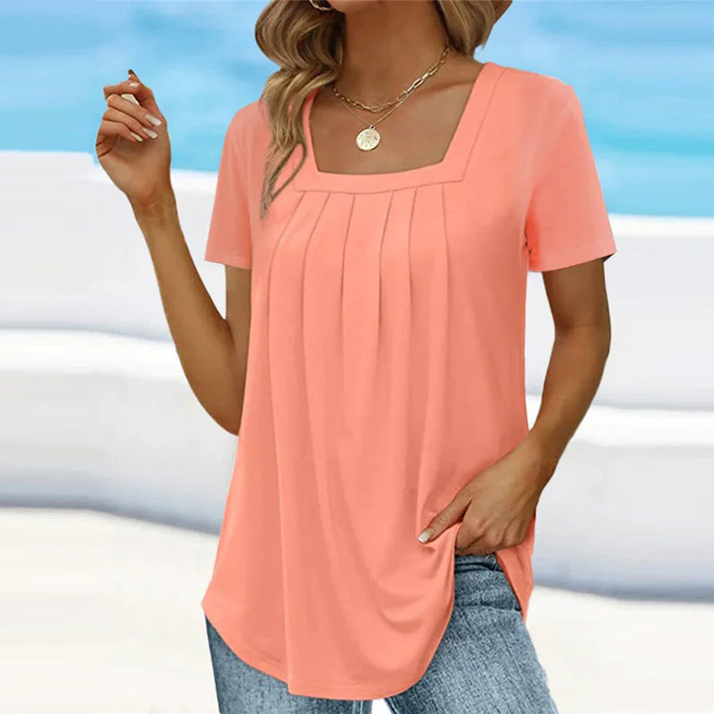 Elsa | Elegante Drapage-Bluse in Rosa