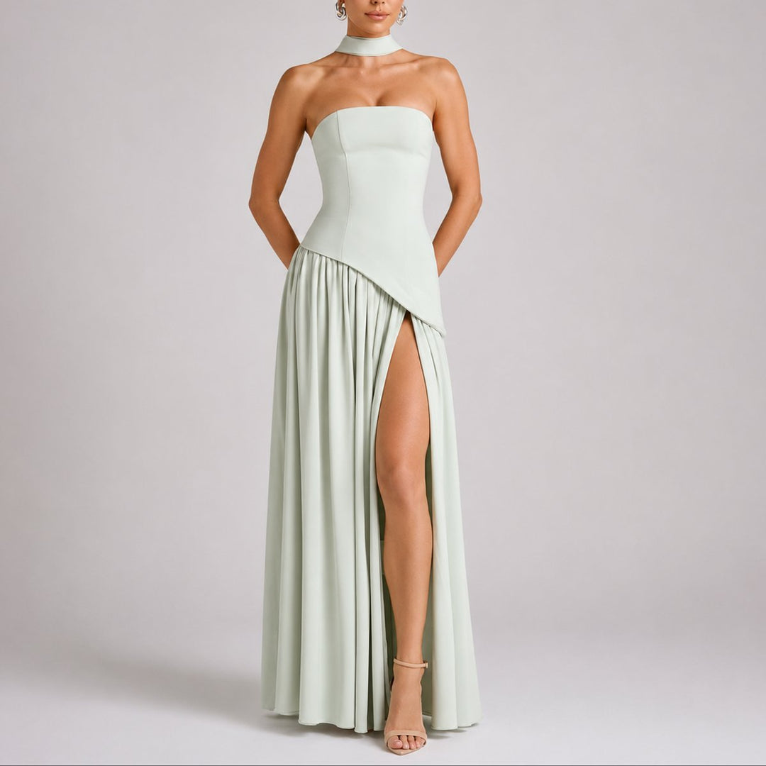 Festliches Damen Maxikleid für Hochzeitsgäste in Hellgrün