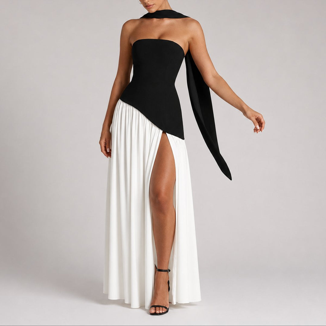 Festliches Damen Maxikleid für Hochzeitsgäste in Weiß
