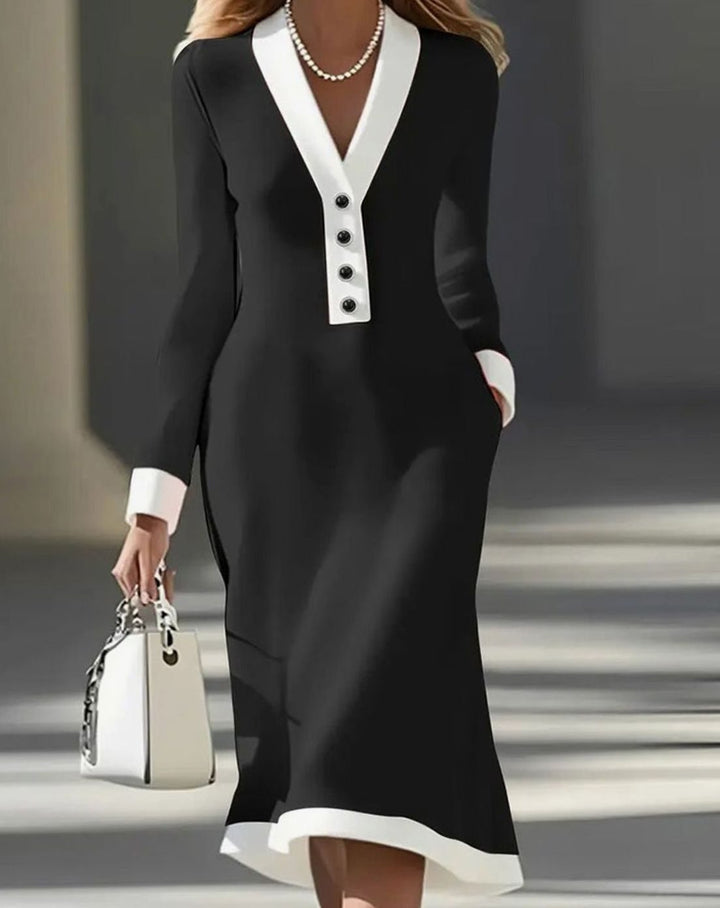 Festliches Damen Midikleid für Hochzeitsgäste in Schwarz