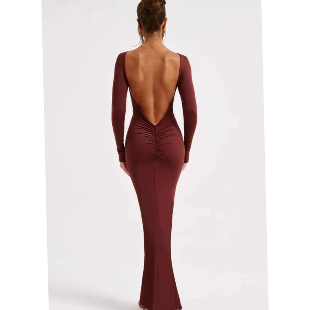 Festliches Hochzeitsgast-Kleid mit Langarm in Maxilänge (6)