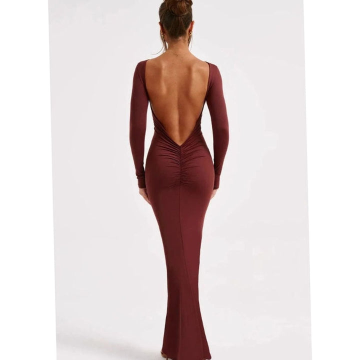Festliches Hochzeitsgast-Kleid mit Langarm in Maxilänge (6)