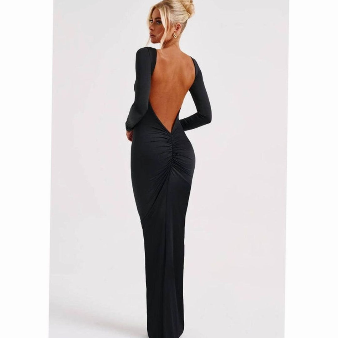Festliches Hochzeitsgast-Kleid mit Langarm in Maxilänge (8)