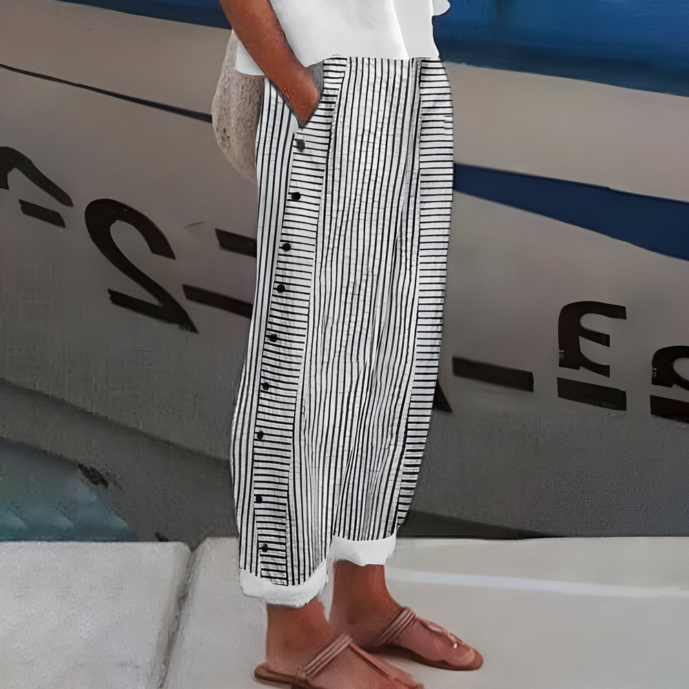 Nadia Leinenhose mit elastischem Bund foto 2