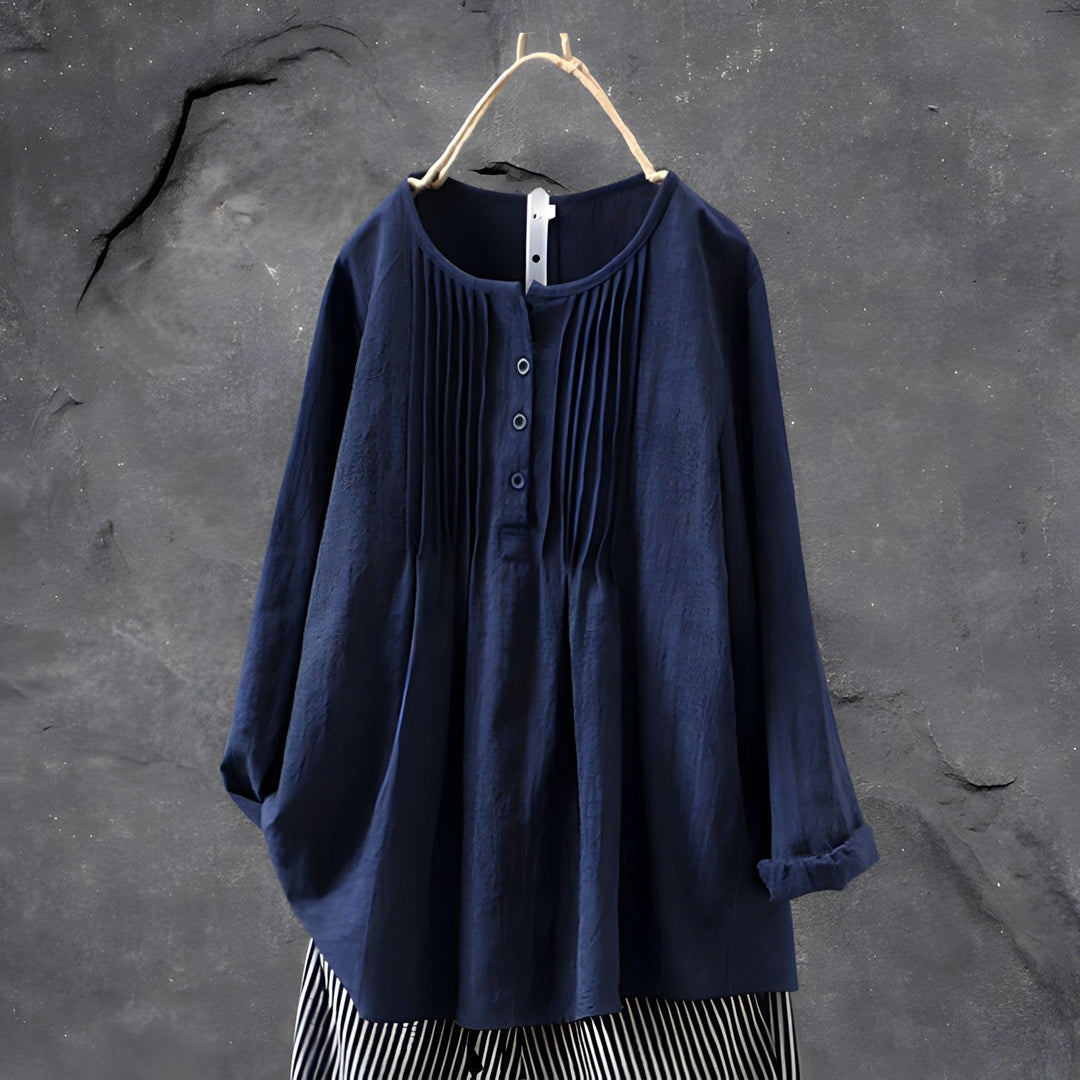 Fließende Eleganz-Bluse in Marineblau
