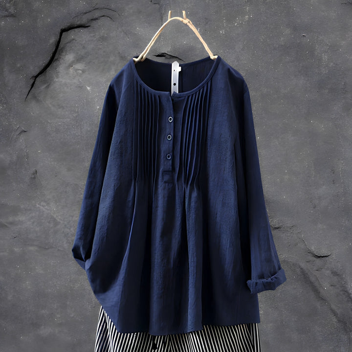 Fließende Eleganz-Bluse in Marineblau