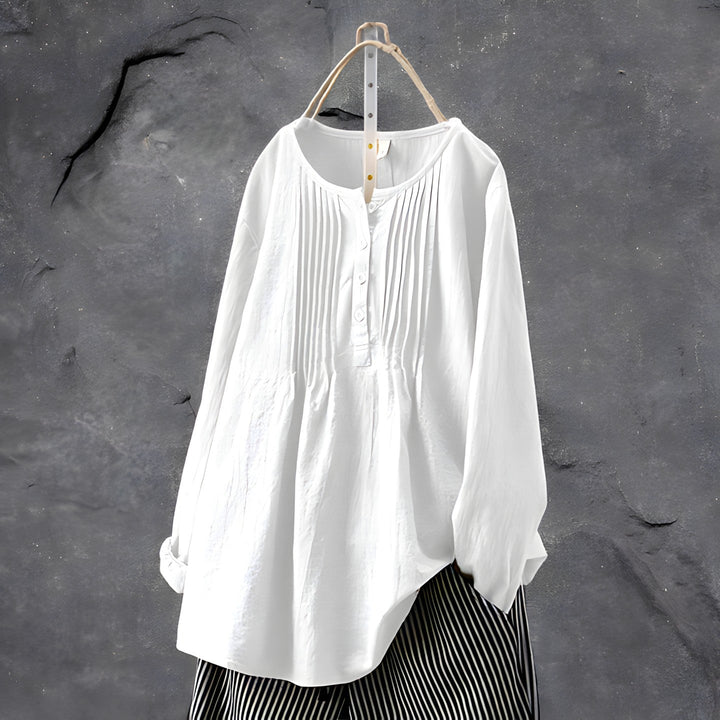 Fließende Eleganz-Bluse in Weiß